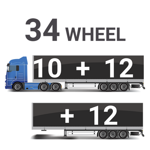34 Wheel (10+12+12) Truck & Trailer Tyre Pressure Monitoring System