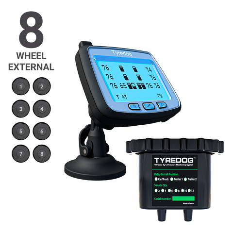 8 Wheel External Tyre Pressure Monitoring System