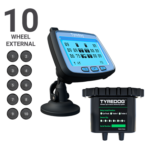 10 Wheel External Tyre Pressure Monitoring System