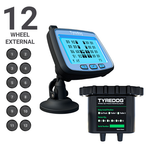 12 Wheel External Tyre Pressure Monitoring System